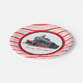 Weihnachtszug-Teller Pappteller (Schrägansicht)