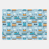 Weihnachtszug und Bäume Geschenkpapier Set (Vorderseite 3)