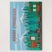 Weihnachtszug und kleiner Hund Puzzle (Vertikal)