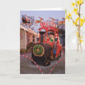 Weihnachtszug von unserem Haus zu eurem Karte (Gelbe Blume)