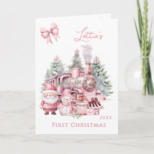 Weihnachtszug Weihnachtsmann Faltkarte Karte