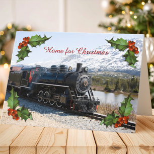 Weihnachtszug zu Hause Feiertagskarte