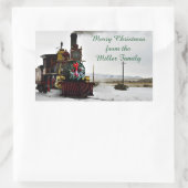 Weihnachtszugaufkleber, glänzend rechteckiger aufkleber (Tasche)