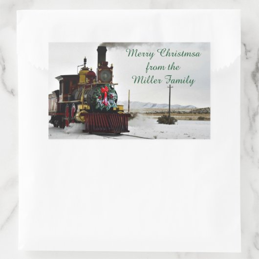 Weihnachtszugaufkleber, glänzend rechteckiger aufkleber (Tasche)