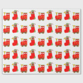 Weihnachtszüge Geschenkpapier (Flach)