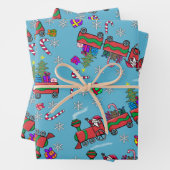 Weihnachtszüge Geschenkpapier Set (Beispiel)