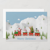 Weihnachtszugkarte Mitteilungskarte (Vorne/Hinten)