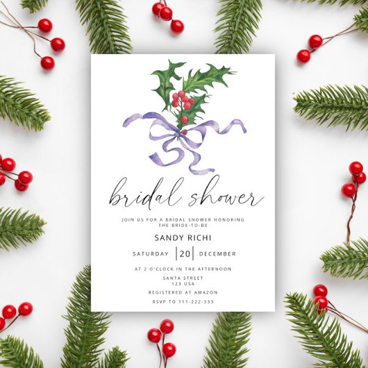 Weihnachtszweig-Brautparty Einladung