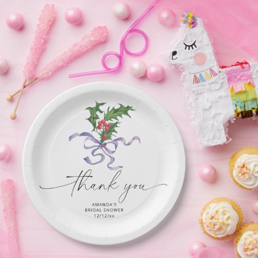 Weihnachtszweig-Brautparty Pappteller (Party)