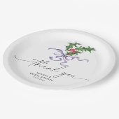 Weihnachtszweig-Brautparty Pappteller (Schrägansicht)