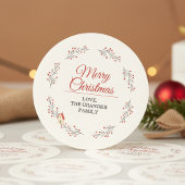 Weihnachtszweig mit Beeren Runder Aufkleber