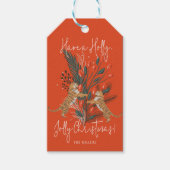 Weihnachtszweig & Tigers Holly Jolly Weihnachten Geschenkanhänger (Vorderseite)