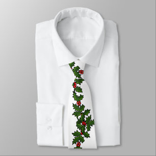 Weihnachtszweige aus Stechpalme Rot Grün Weiß Krawatte