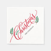Weihnachtszweige Frohe Weihnachts-Party Napkins Serviette (Vorderseite)