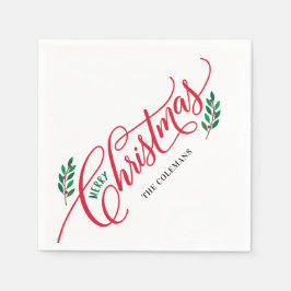 Weihnachtszweige Frohe Weihnachts-Party Napkins Serviette