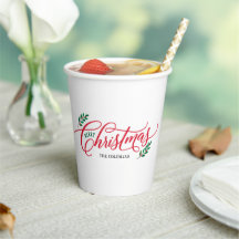 Weihnachtszweige Frohe Weihnachts-Party Papier Cup