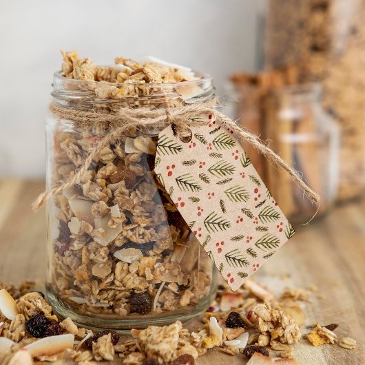 Weihnachtszweige und -beeren - olivgrün geschenkanhänger