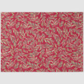 Weihnachtszweige und Berries auf Rot Seidenpapier (Vorderseite)