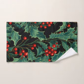 Weihnachtszweige und Berries Badhandtuch Set (Handtuch)