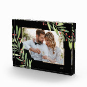 Weihnachtszweige und Berries Custom Black Fotoblock (Rechts)