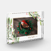 Weihnachtszweige und Berries Custom Fotoblock (Links)