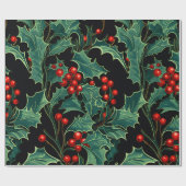 Weihnachtszweige und Berries Geschenkpapier (Flach)