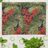 Weihnachtszweige und Berries Geschirrtuch (Gefaltet)
