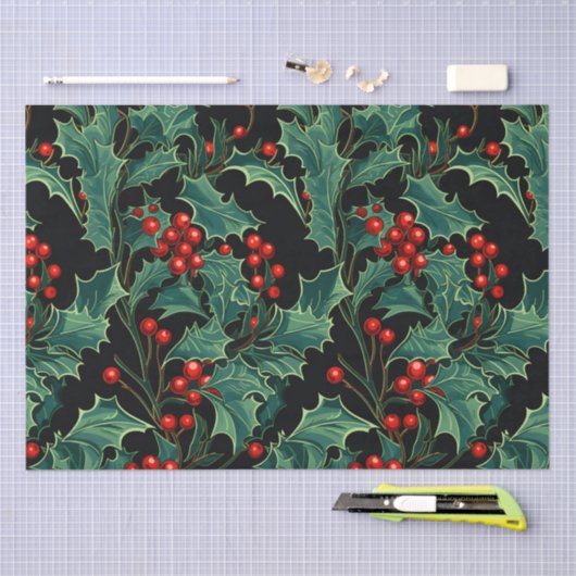 Weihnachtszweige und Berries Seidenpapier (Handwerk)