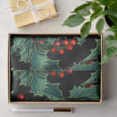 Weihnachtszweige und Berries Seidenpapier