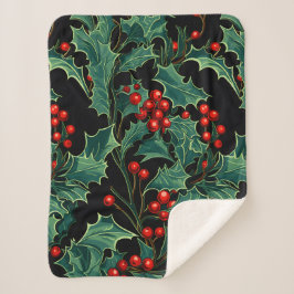 Weihnachtszweige und Berries Sherpadecke