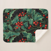 Weihnachtszweige und Berries Sherpadecke (Vorderseite (Horizontal))
