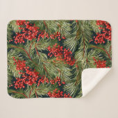 Weihnachtszweige und Berries Sherpadecke (Vorderseite (Horizontal))