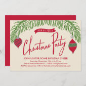 Weihnachtszweige Weihnachts-Party Einladung (Vorne/Hinten)