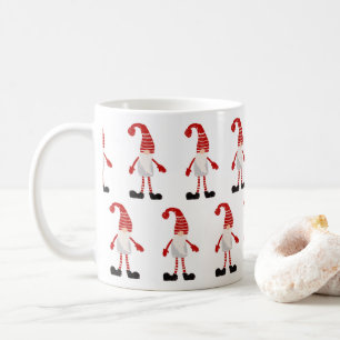 Weihnachtszwerg Nordisches Muster Rot Grau Weiß Kaffeetasse