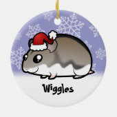 Weihnachtszwergartiger Hamster Keramik Ornament (Hinten)