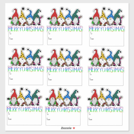 Weihnachtszwerge Aufkleber (Blatt)