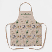 Weihnachtszwerge-Bauernschrift Beige Schürze (Vorderseite)