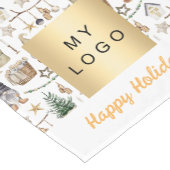 Weihnachtszwerge Firmenlogo im Bauernstil Kurzer Tischläufer (Ecke)