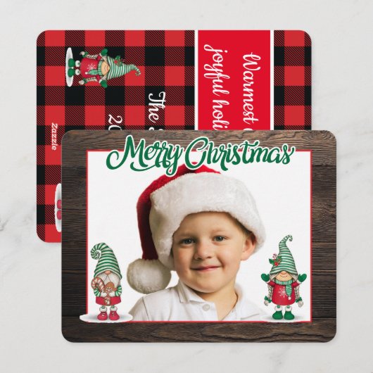 Weihnachtszwerge (Foto hinzufügen) Weihnachtskarte Feiertagskarte (Vorne/Hinten)
