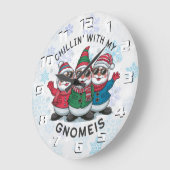 Weihnachtszwerge Große Wanduhr (Winkel)