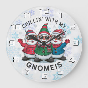 Weihnachtszwerge Große Wanduhr