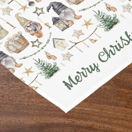 Weihnachtszwerge im nordischen Bauernstil Kurzer Tischläufer