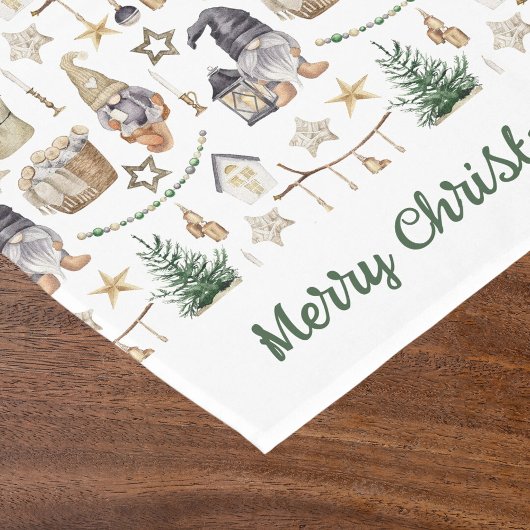 Weihnachtszwerge im nordischen Bauernstil Kurzer Tischläufer