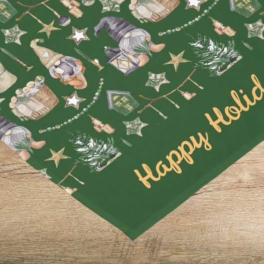 Weihnachtszwerge im Stil nordischer Bauernhäuser Kurzer Tischläufer