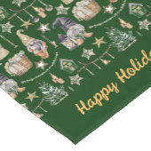 Weihnachtszwerge im Stil nordischer Bauernhäuser Kurzer Tischläufer (Ecke)