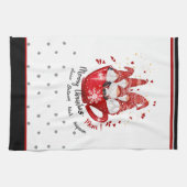 Weihnachtszwerge in den roten individuellen Namen Geschirrtuch (Horizontal)