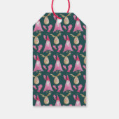 Weihnachtszwerge und Rentiere mit Handschuhen Geschenkanhänger (Rückseite)