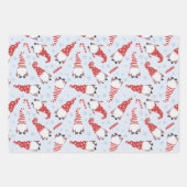 Weihnachtszwerge, Waldtiere Wintermuster Geschenkpapier Set (Vorderseite 3)