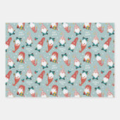Weihnachtszwerge, Waldtiere Wintermuster Geschenkpapier Set (Vorderseite)