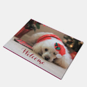 WeihnachtsZwergpudelhundefußmatte Fußmatte (Schrägansicht)